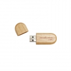 Wooden Usb Drives - Custom logo Oval shaped wooden 64gb usb drive LWU893